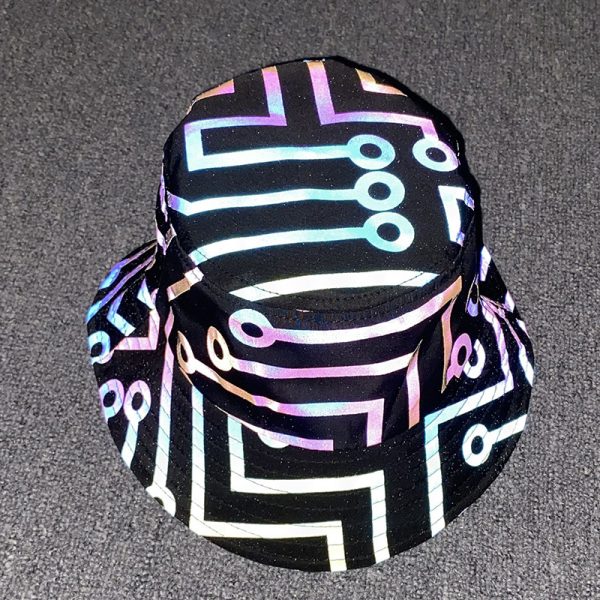 Halloween Hip Hop Nightlight Circuit Pattern Pot Hat